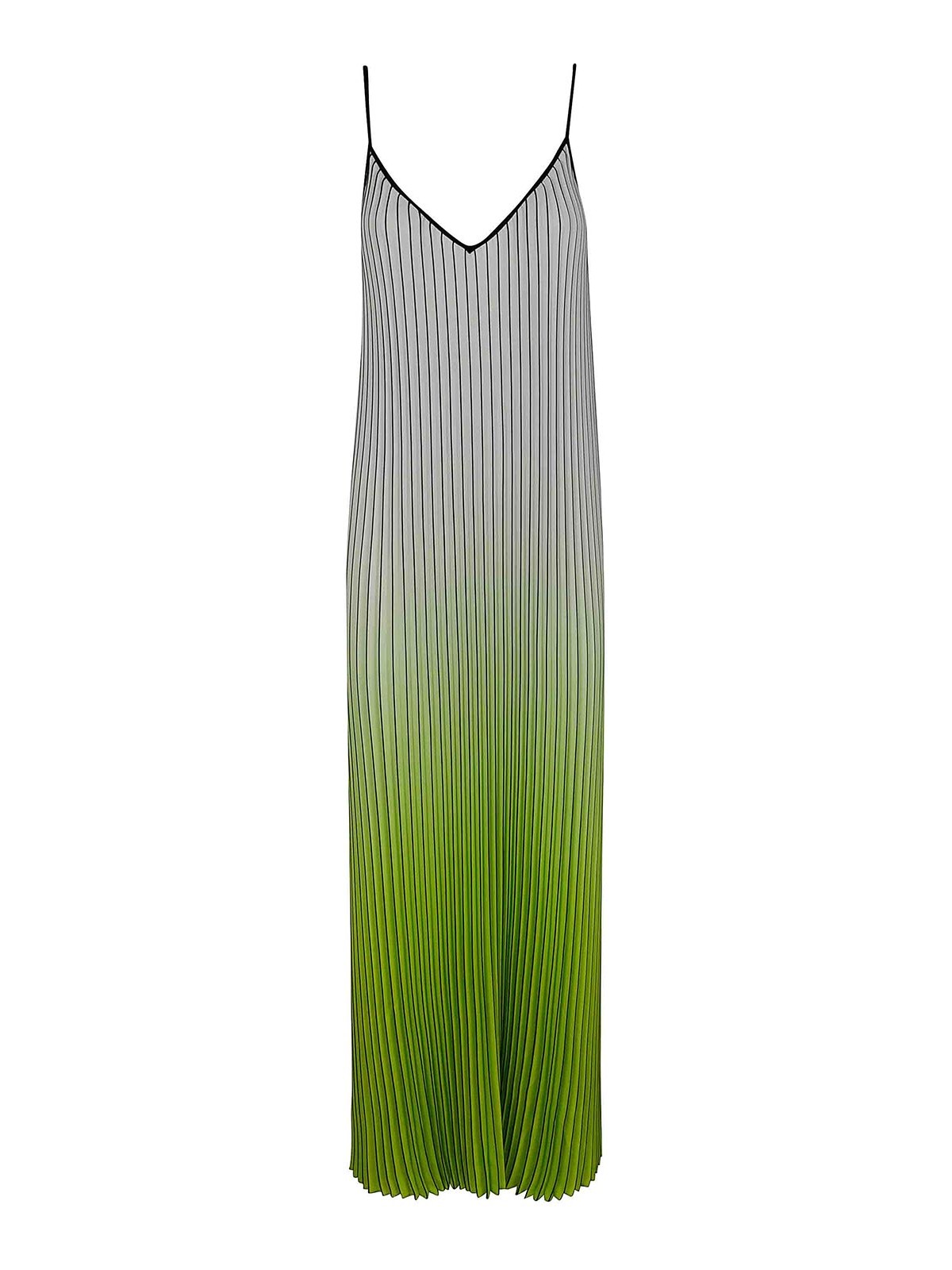 Essentiel Antwerp Haurus Pleated Maxi Dress In Green