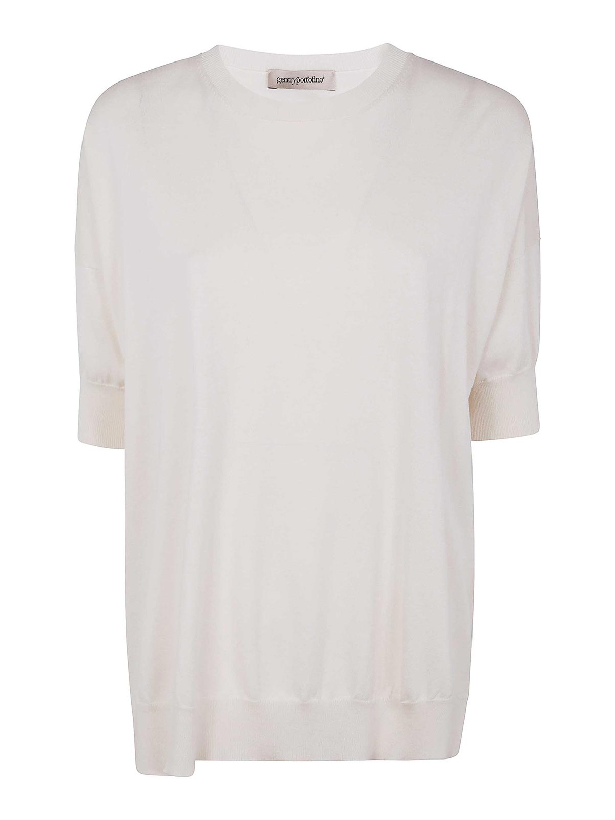 Gentryportofino Knit Sweater Round Neck In White