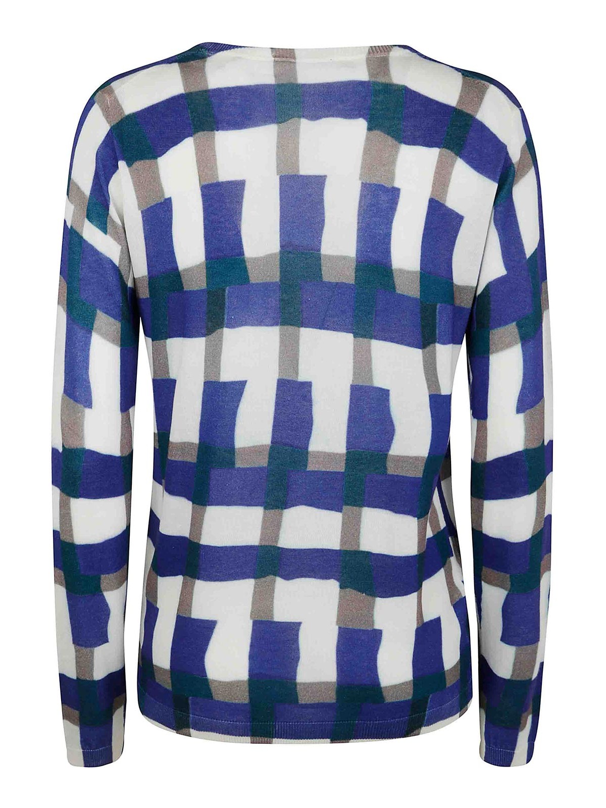 Shop In Bed With You Printed V Neck Sweater In Blue