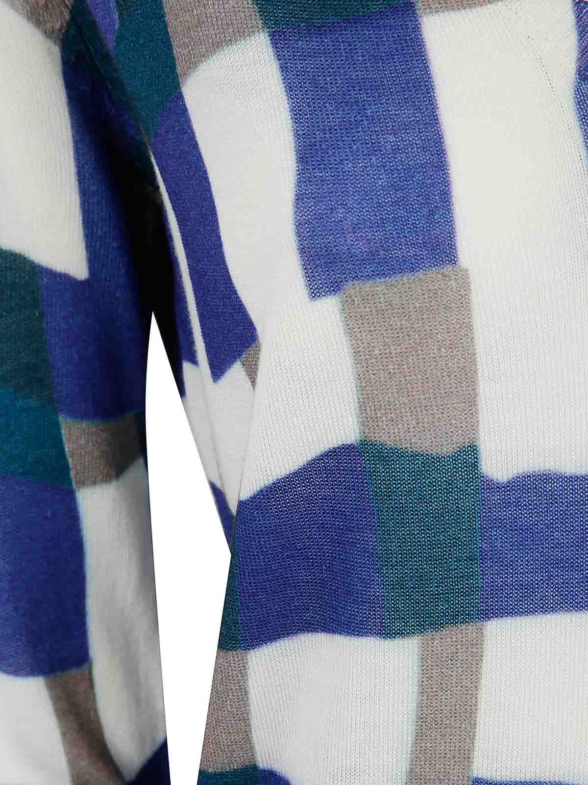 Shop In Bed With You Printed V Neck Sweater In Blue