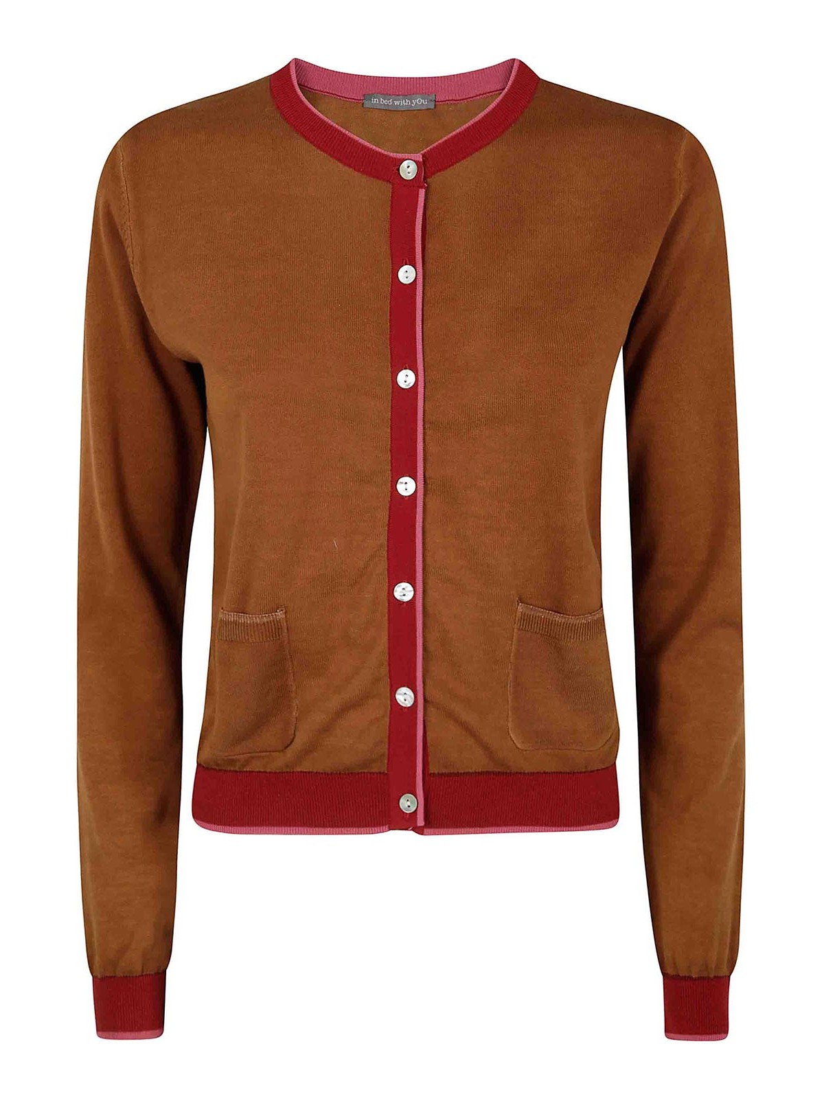 In Bed With You Korean Neck Solid Colorful Edges Sweater By In Bed Wit In Brown