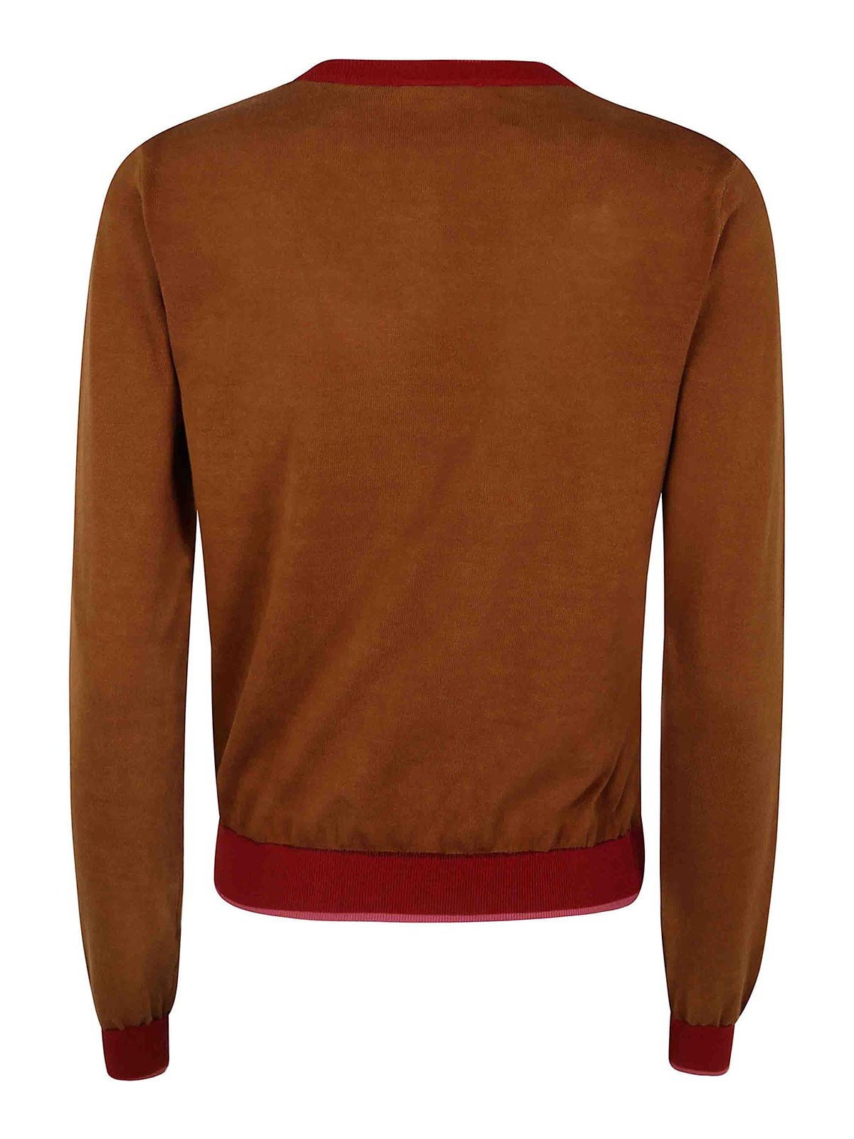 In Bed With You Korean Neck Solid Colorful Edges Sweater By In Bed Wit In Brown