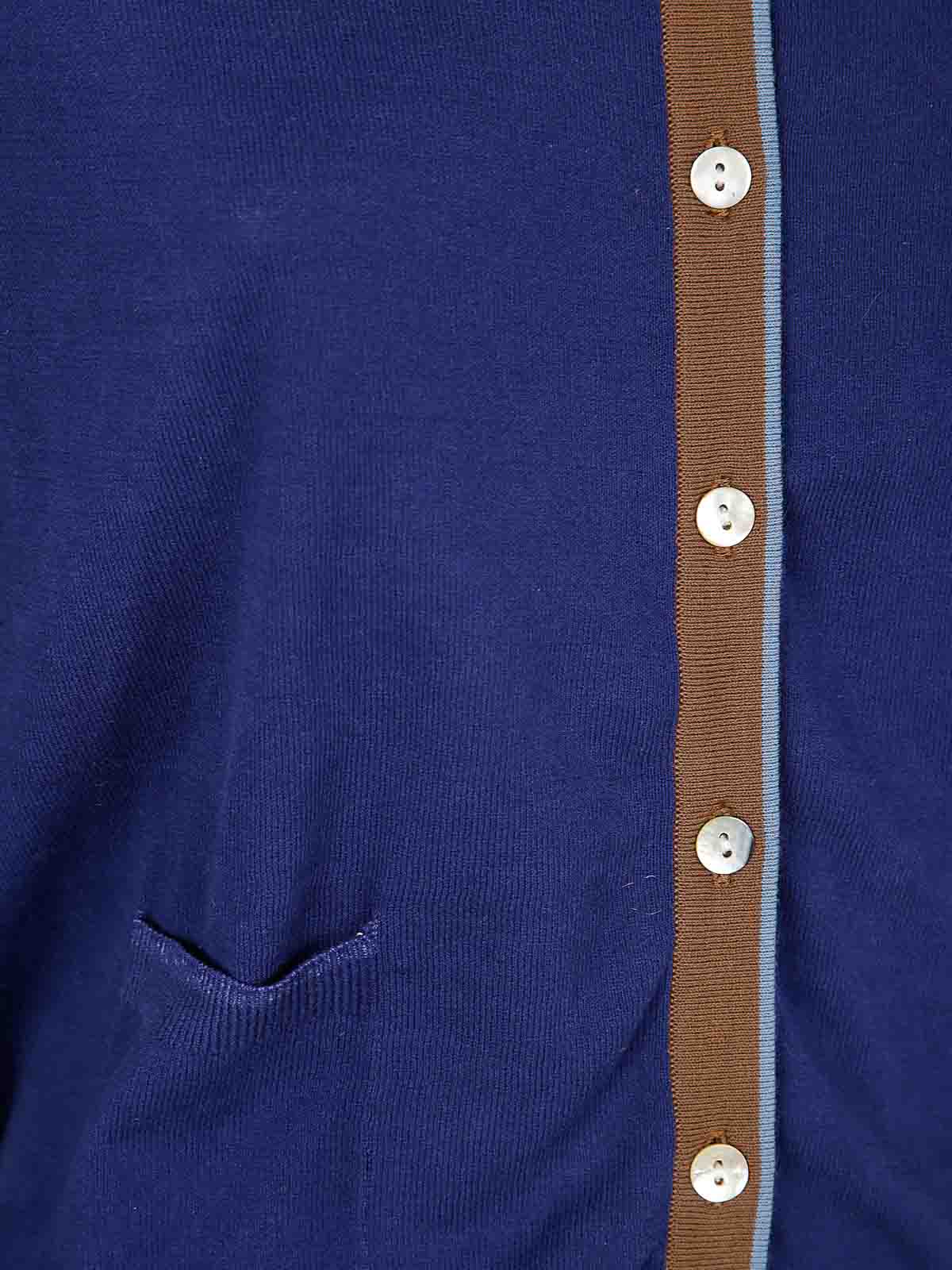 In Bed With You Korean Neck Solid Colorful Edges Sweater In Blue