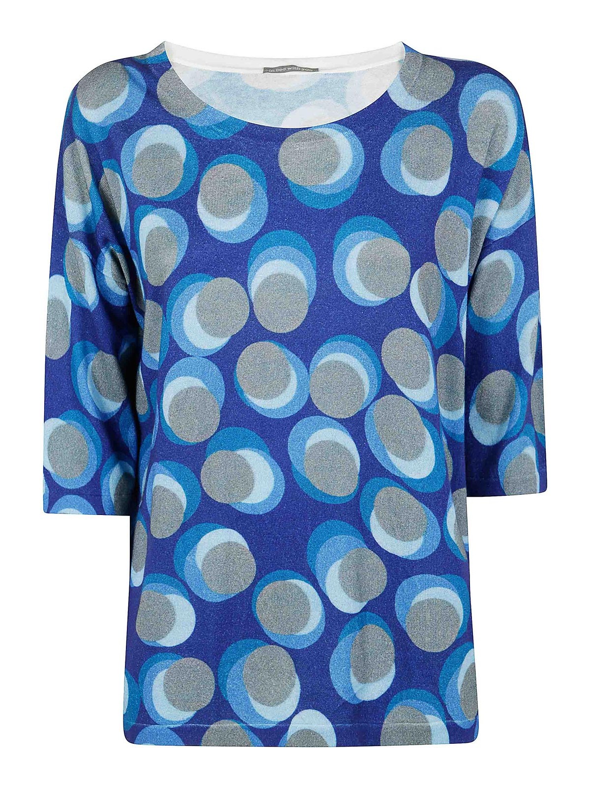 In Bed With You Squared Round Neck Sweater In Blue