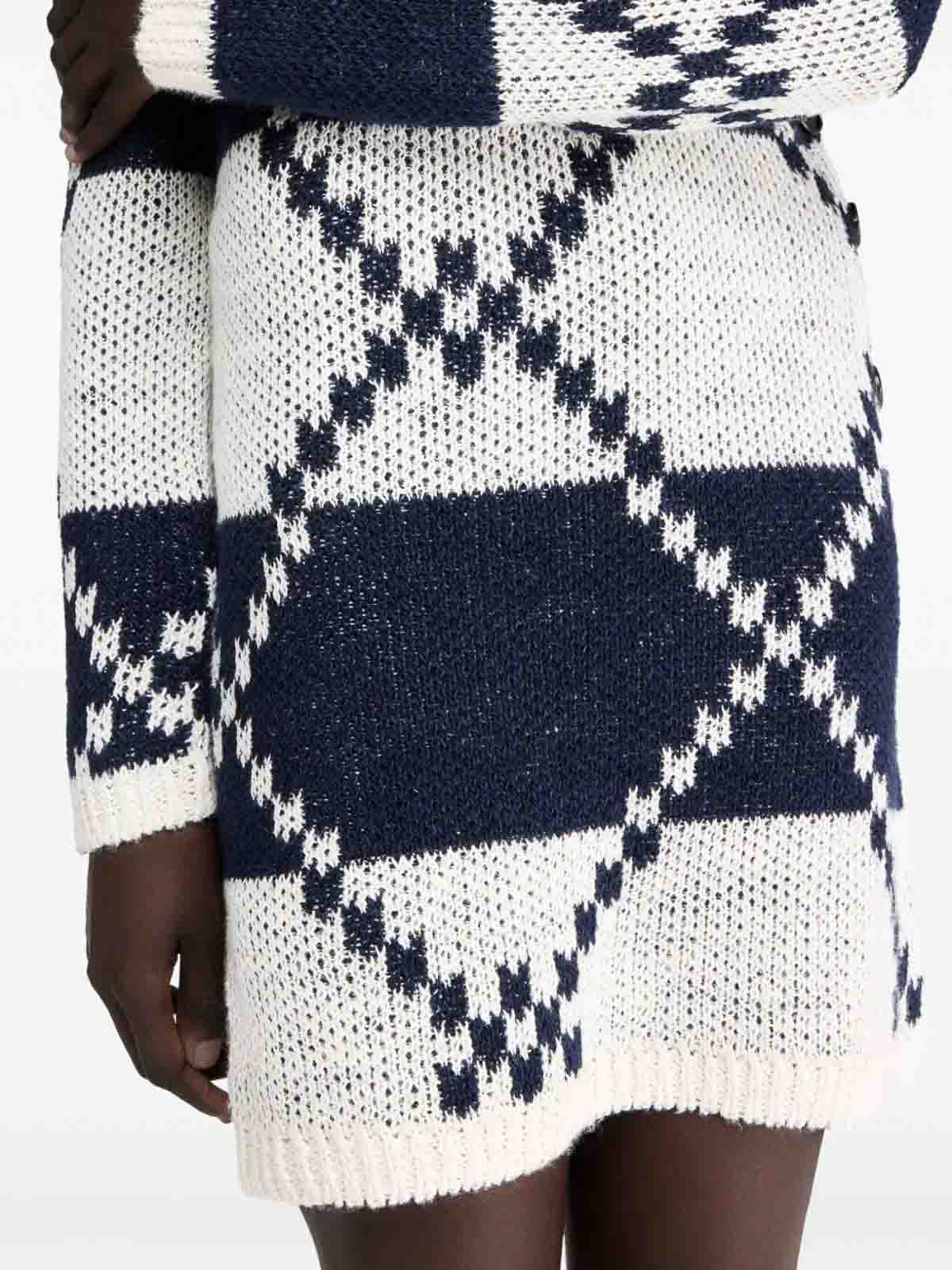 Jw Anderson Fair Isle-knit Mini Skirt In White