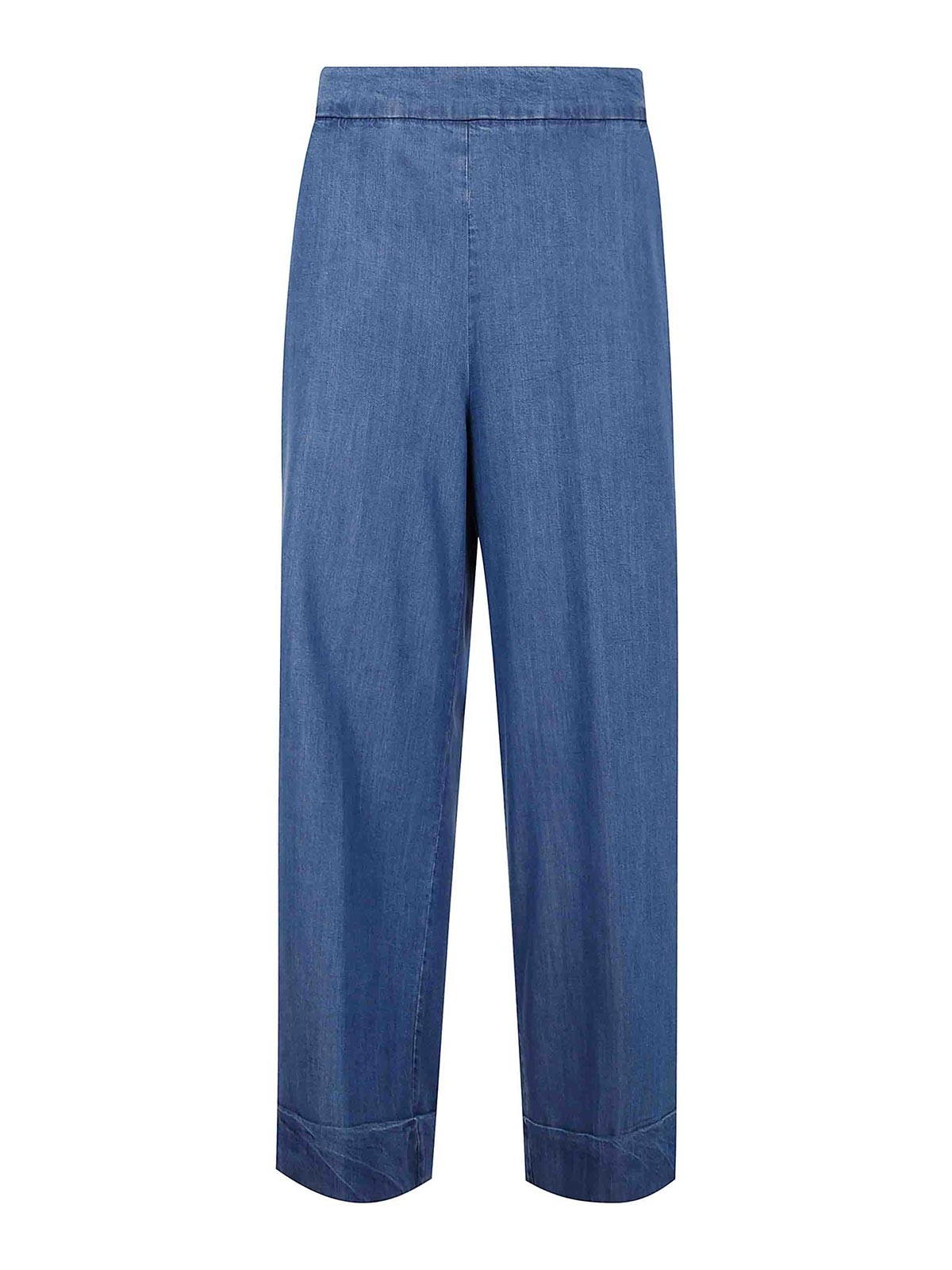 Kiltie Kirk Wide Leg Trousers In Blue