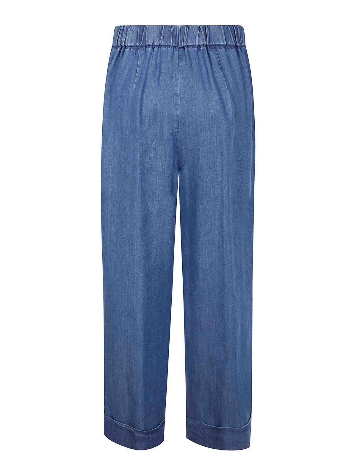 Kiltie Kirk Wide Leg Trousers In Blue