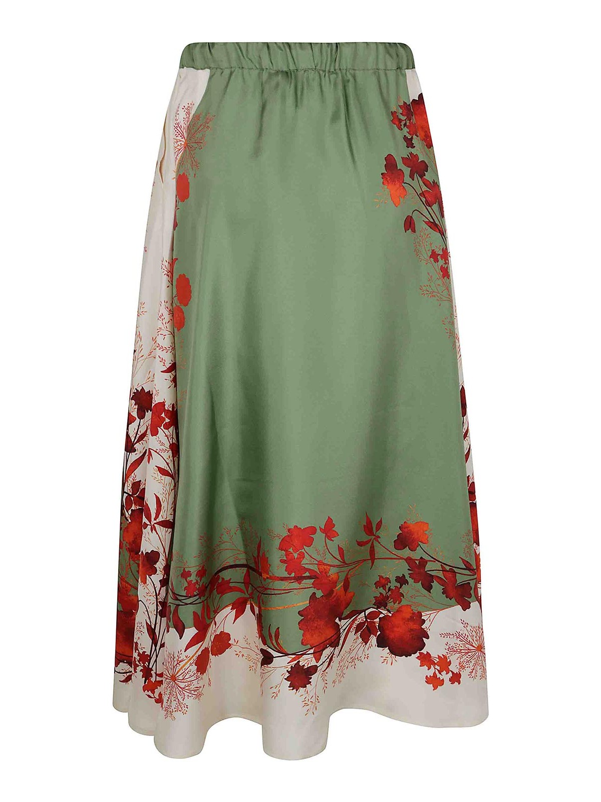 La Doublej Silk Drawstring Skirt In White