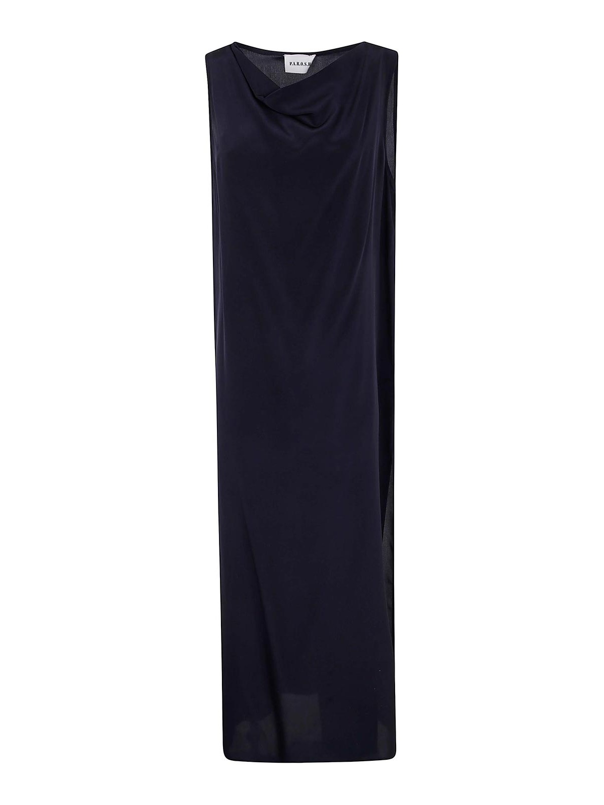 P.a.r.o.s.h Parosh Drape Neck Shift Dress In Blue