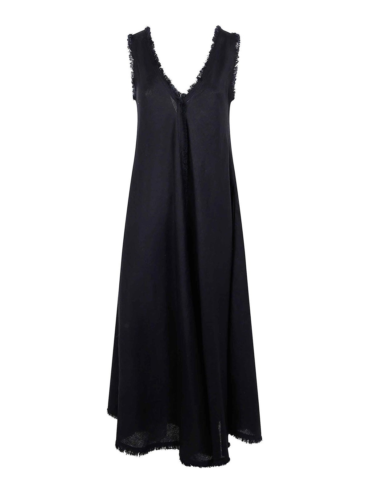 P.a.r.o.s.h Parosh Fringe Edge Maxi Dress In Black