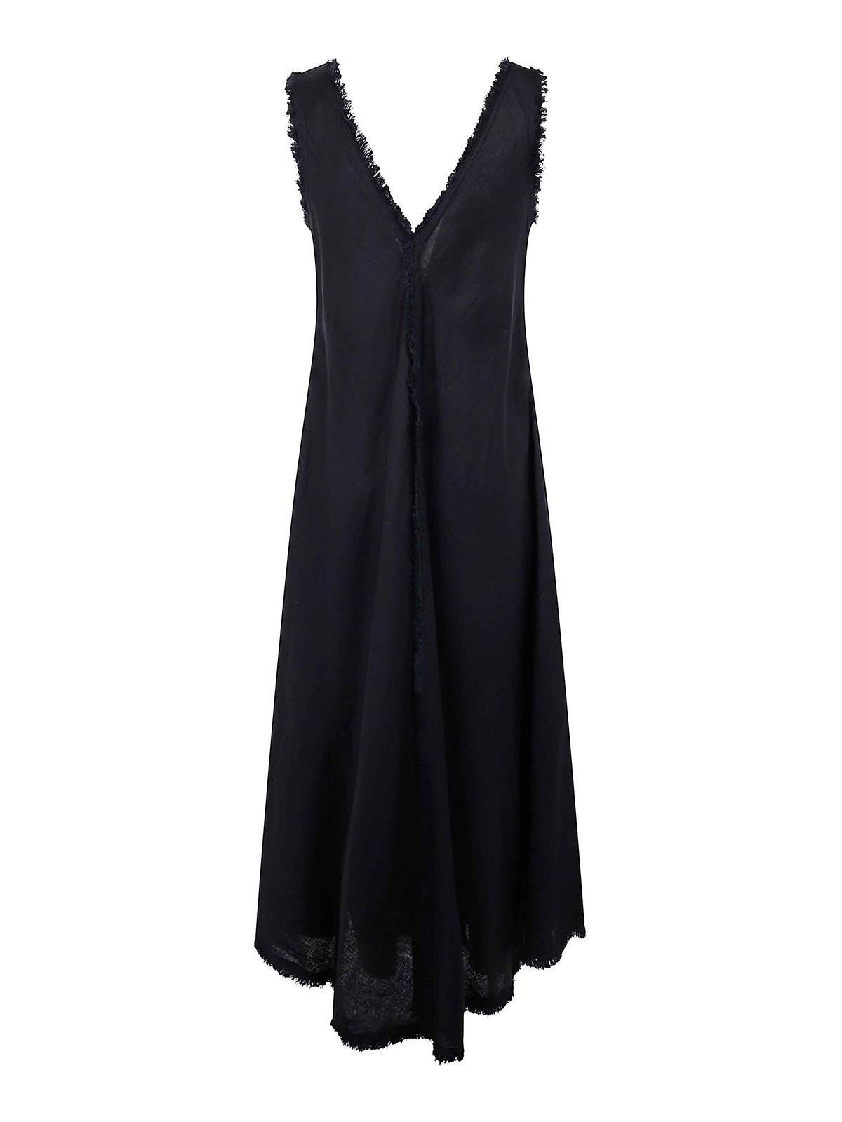 P.a.r.o.s.h Parosh Fringe Edge Maxi Dress In Black