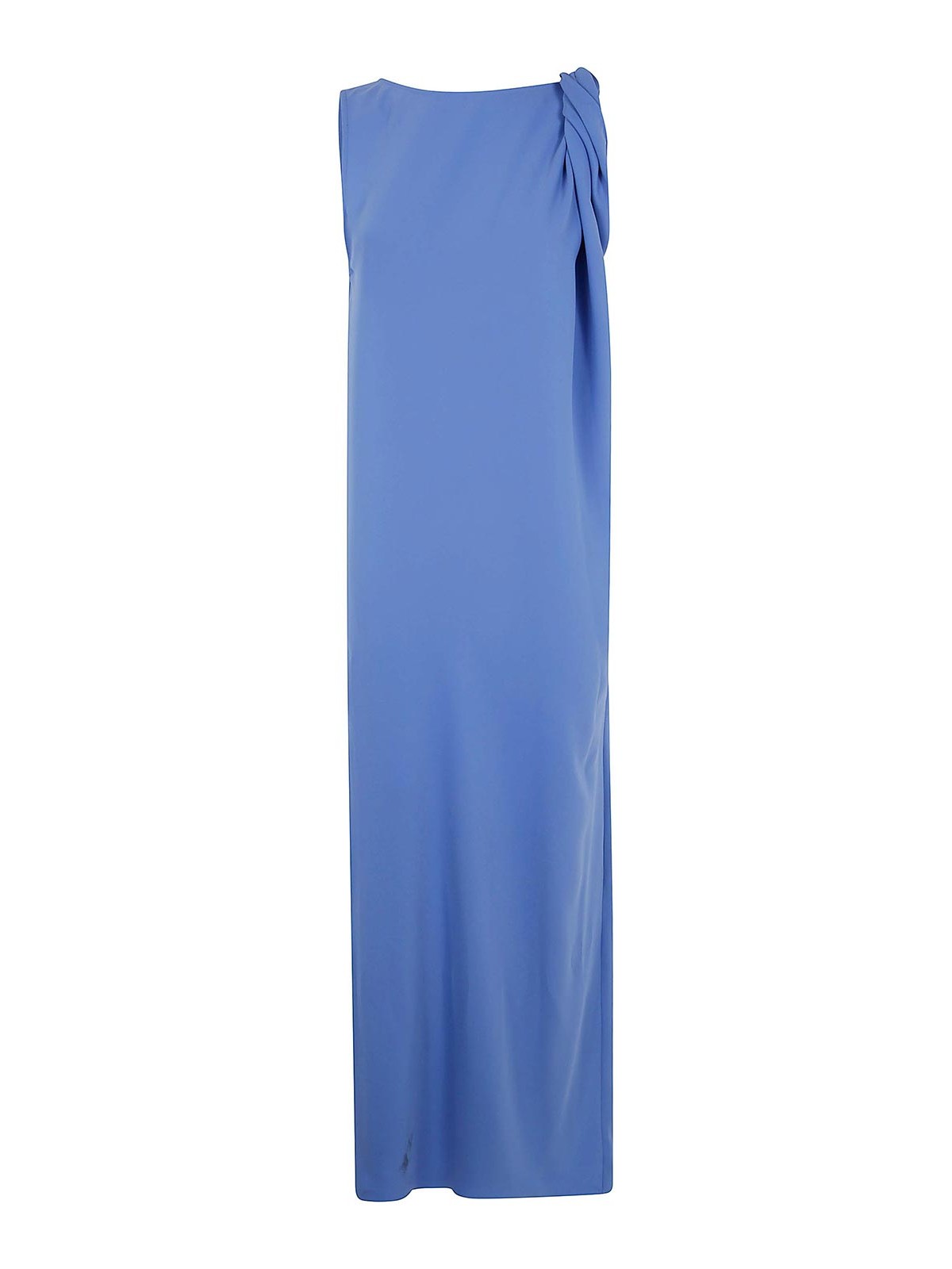 P.a.r.o.s.h Parosh Knot Shoulder Shift Dress In Blue