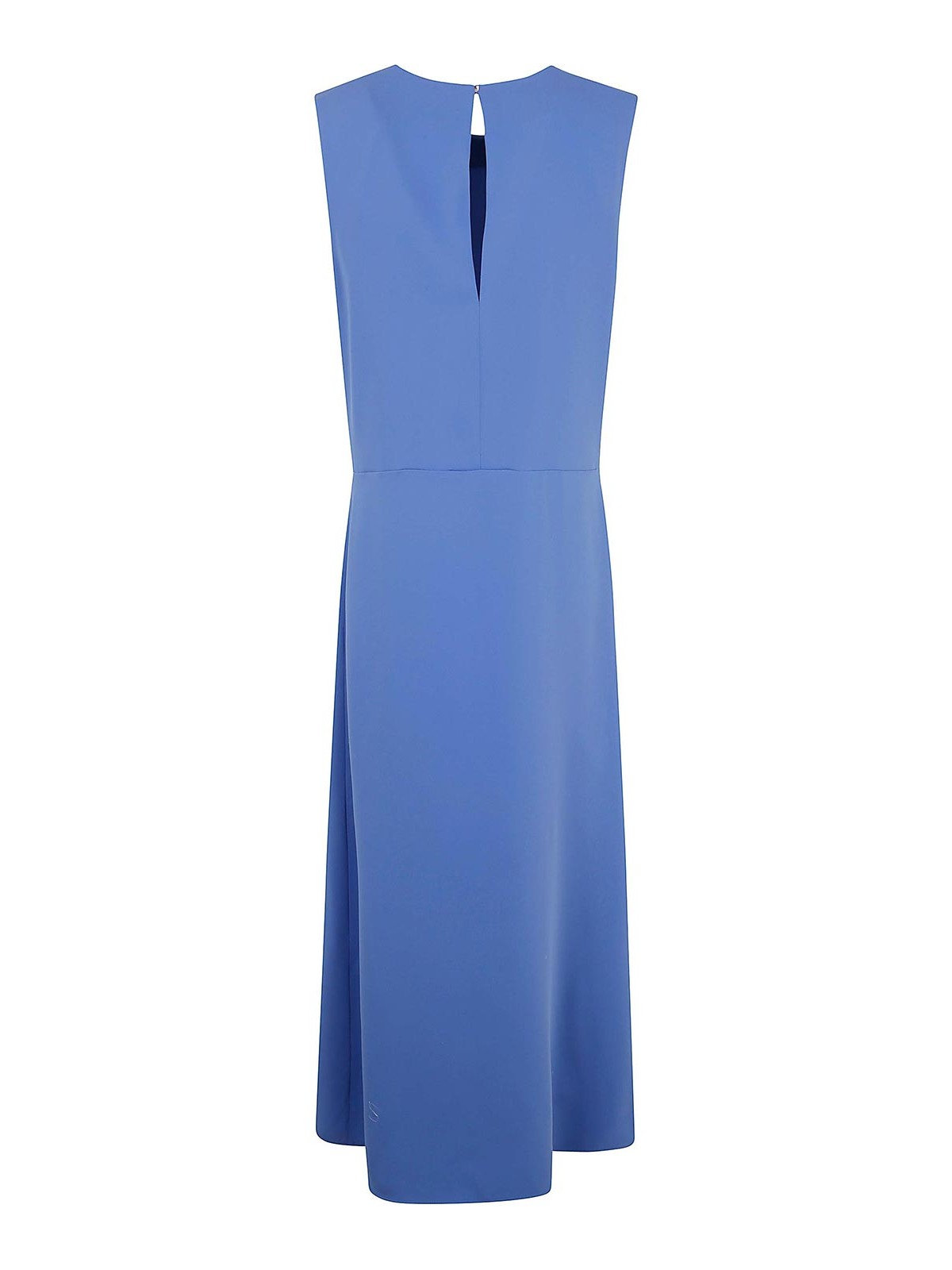 P.a.r.o.s.h Parosh Pleat Detail Sleeveless Dress In Blue