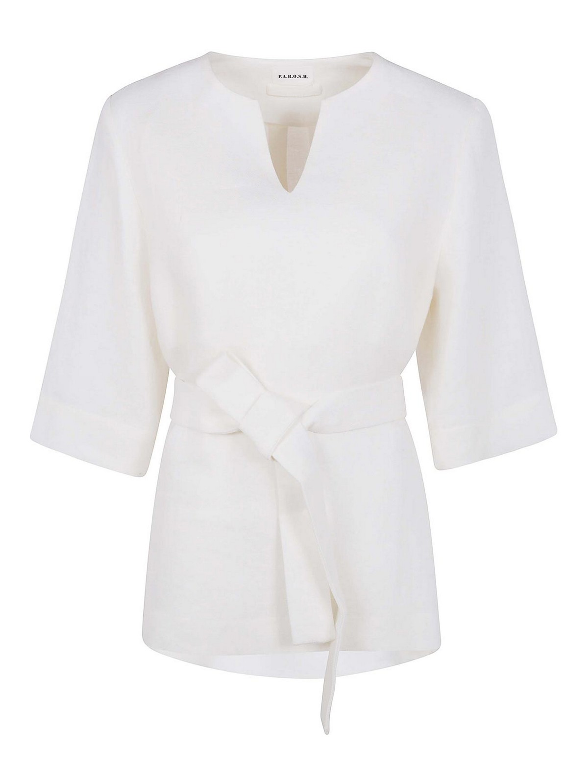 P.a.r.o.s.h Parosh Belted Blouse In White