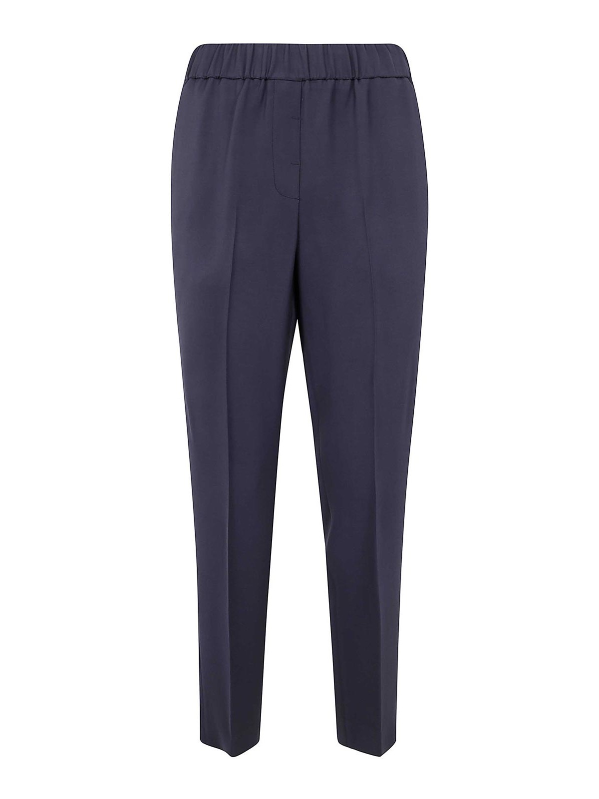 Peserico Viscose Cady Stretch Trousers In Blue