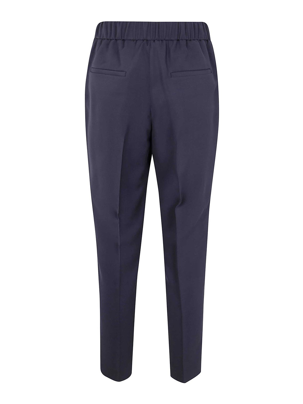 Peserico Viscose Cady Stretch Trousers In Blue