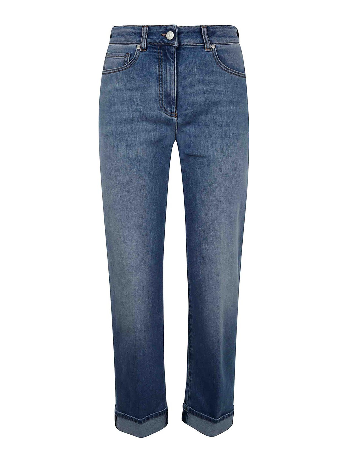 Peserico Comfort Light Denim Trousers In Blue