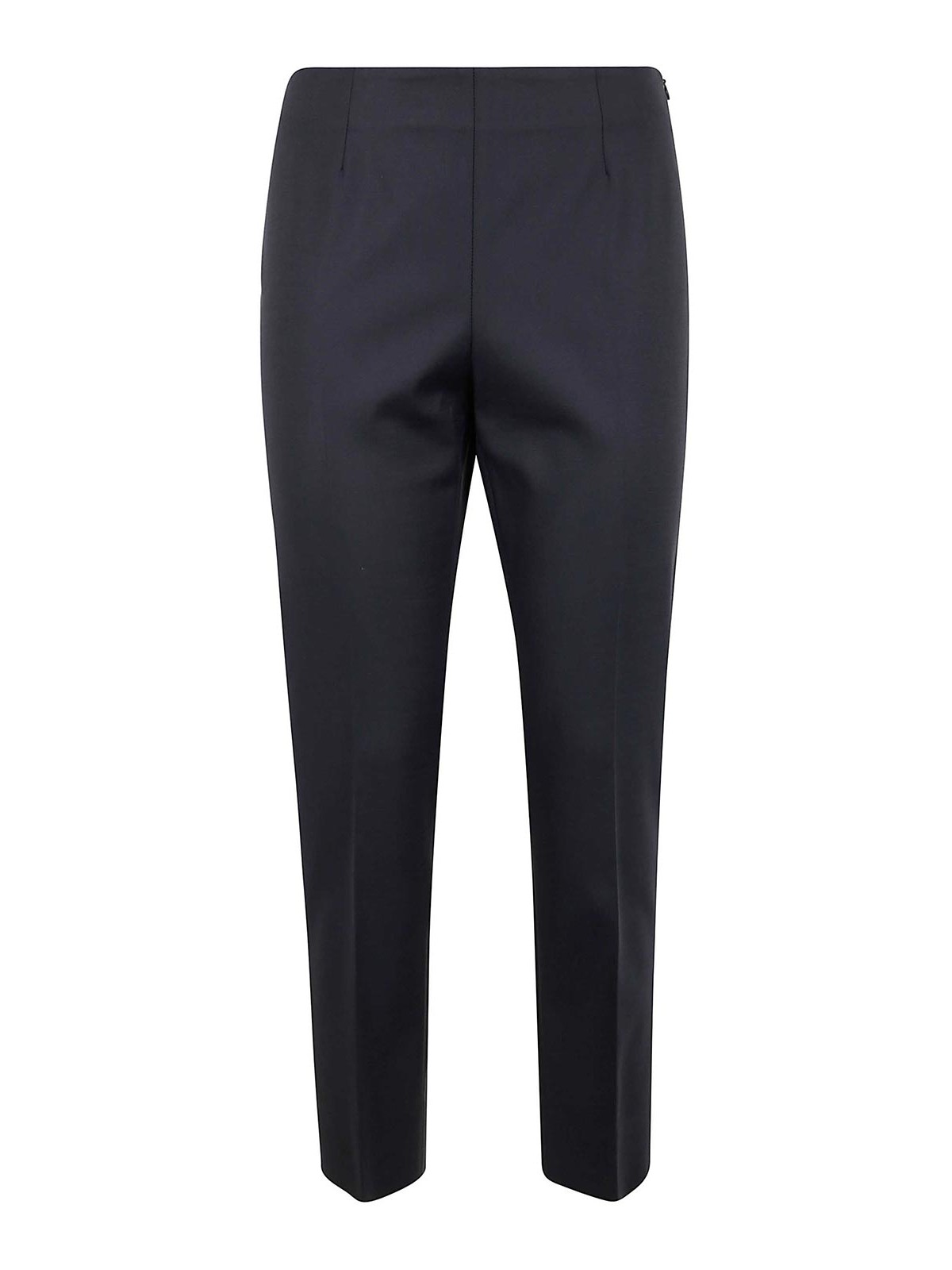 Peserico Compact Canvas Cotton Viscose Stretch Trousers In Blue