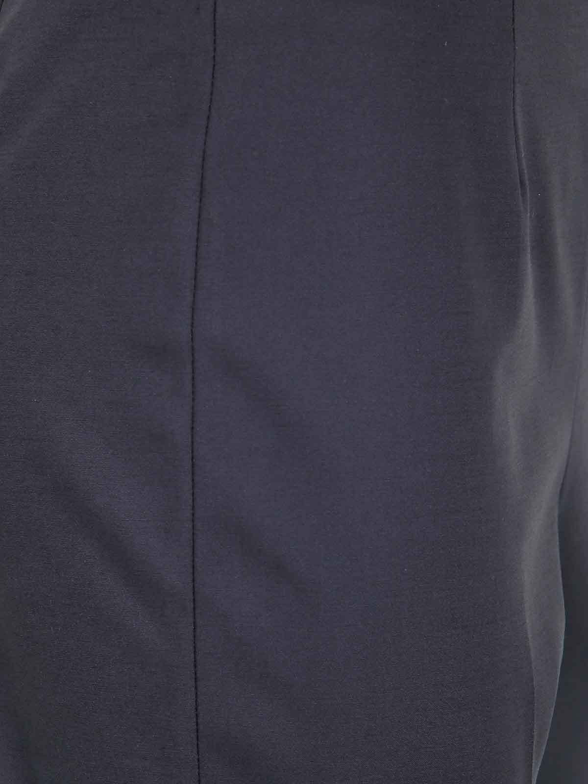 Peserico Compact Canvas Cotton Viscose Stretch Trousers In Blue