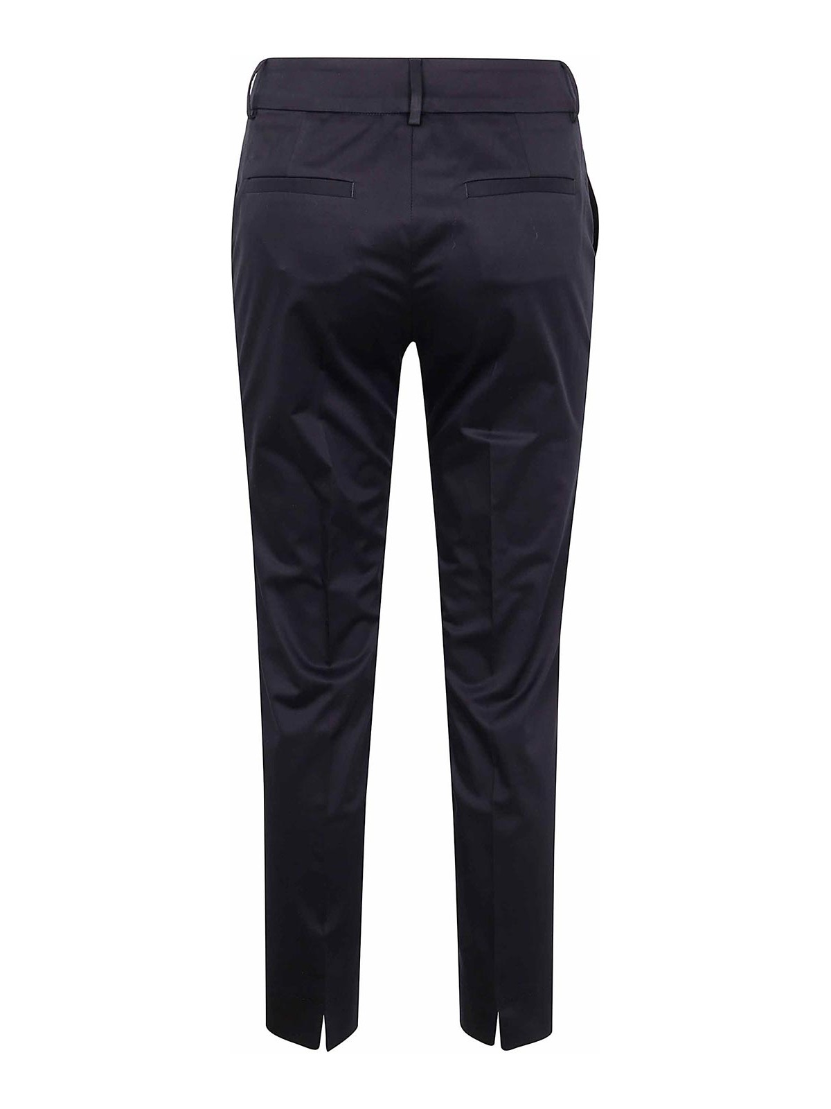 Peserico Light Cotton Satin Stretch Trousers In Black