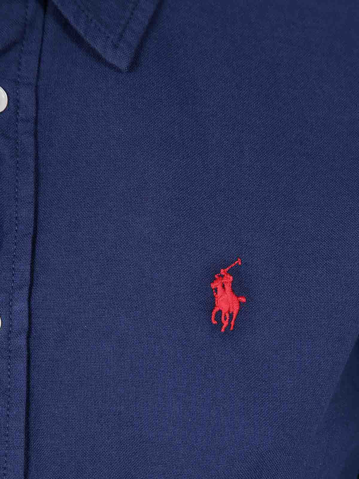 Polo Ralph Lauren Button-down Belted Shirtdress In Blue