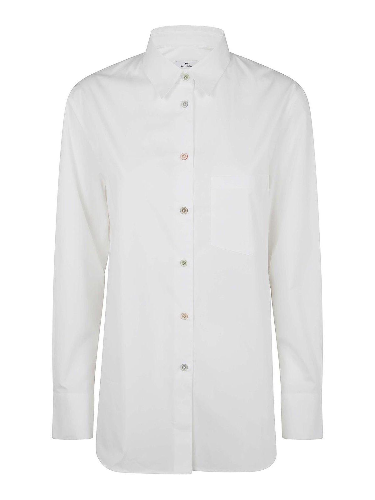 Ps By Paul Smith Ps Paul Smith Stretch Swirl Cuff Shirt In White