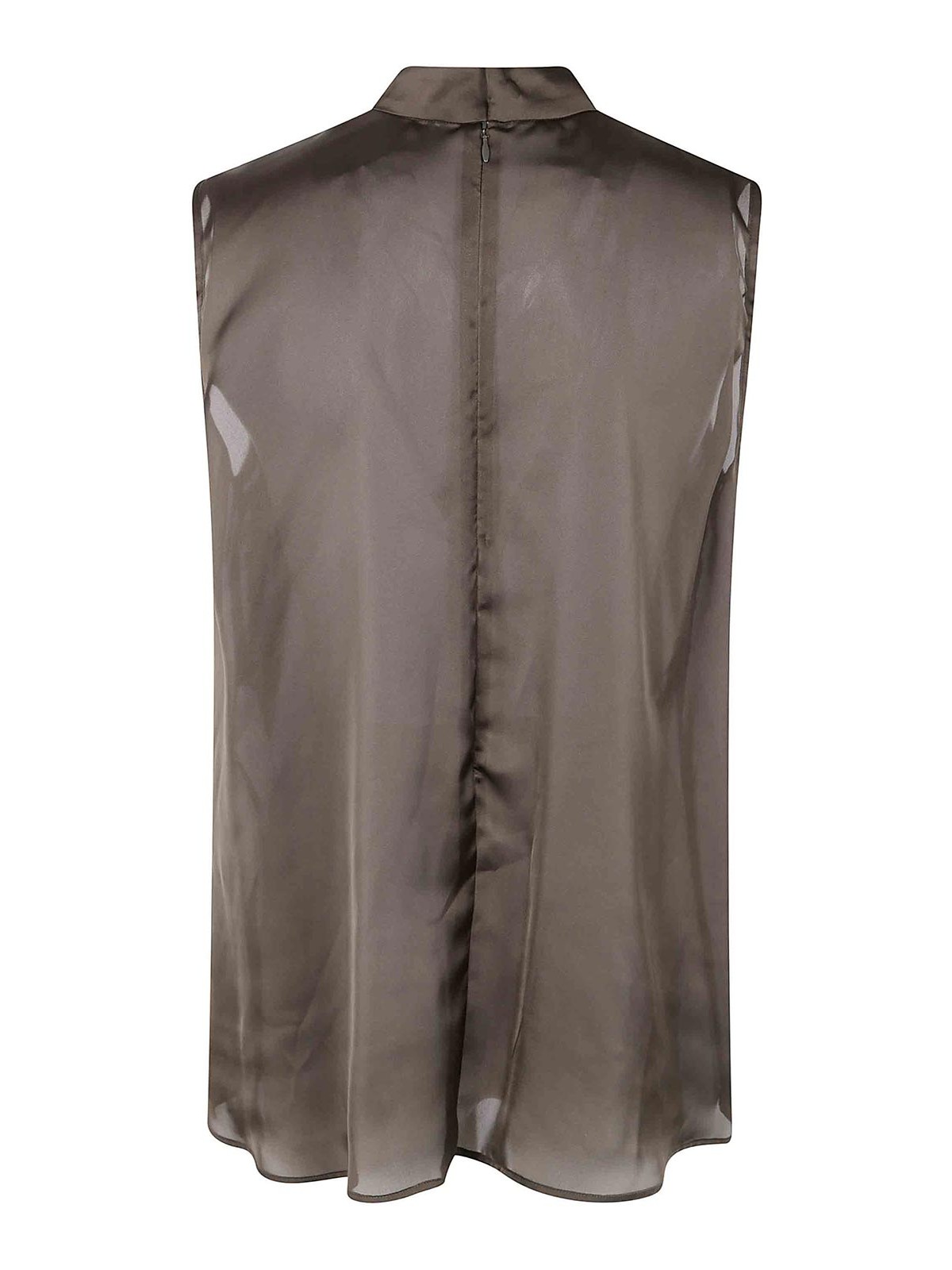 Sacai Asymmetrical Layered Satin Chiffon Tank Top