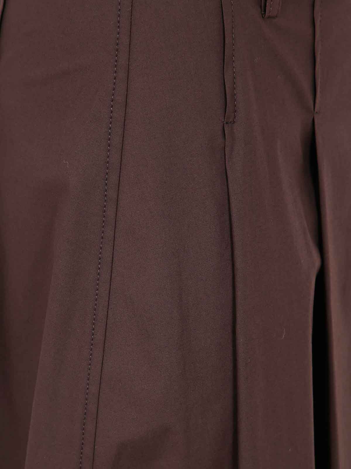Seventy A-line Brown Poplin Stretch Maxi Skirt In Brown