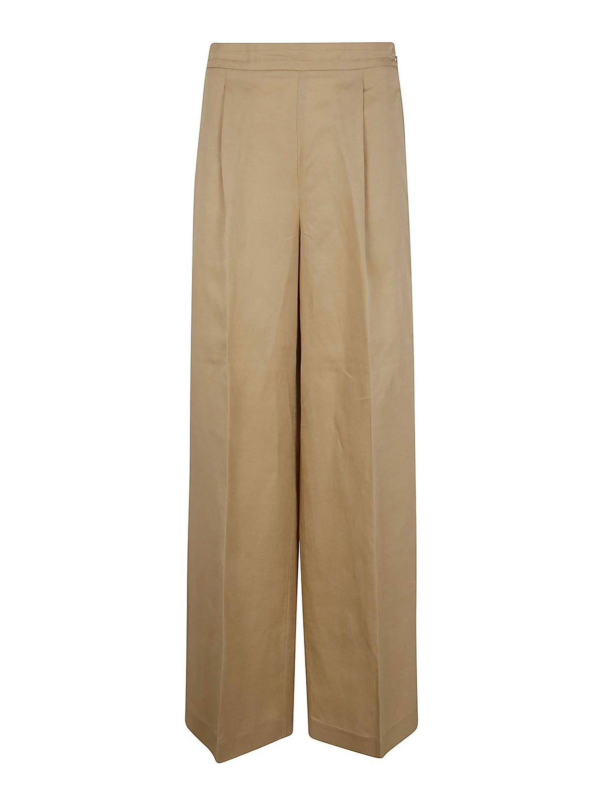 Shop Twinset Wide Leg Trousers In Brown