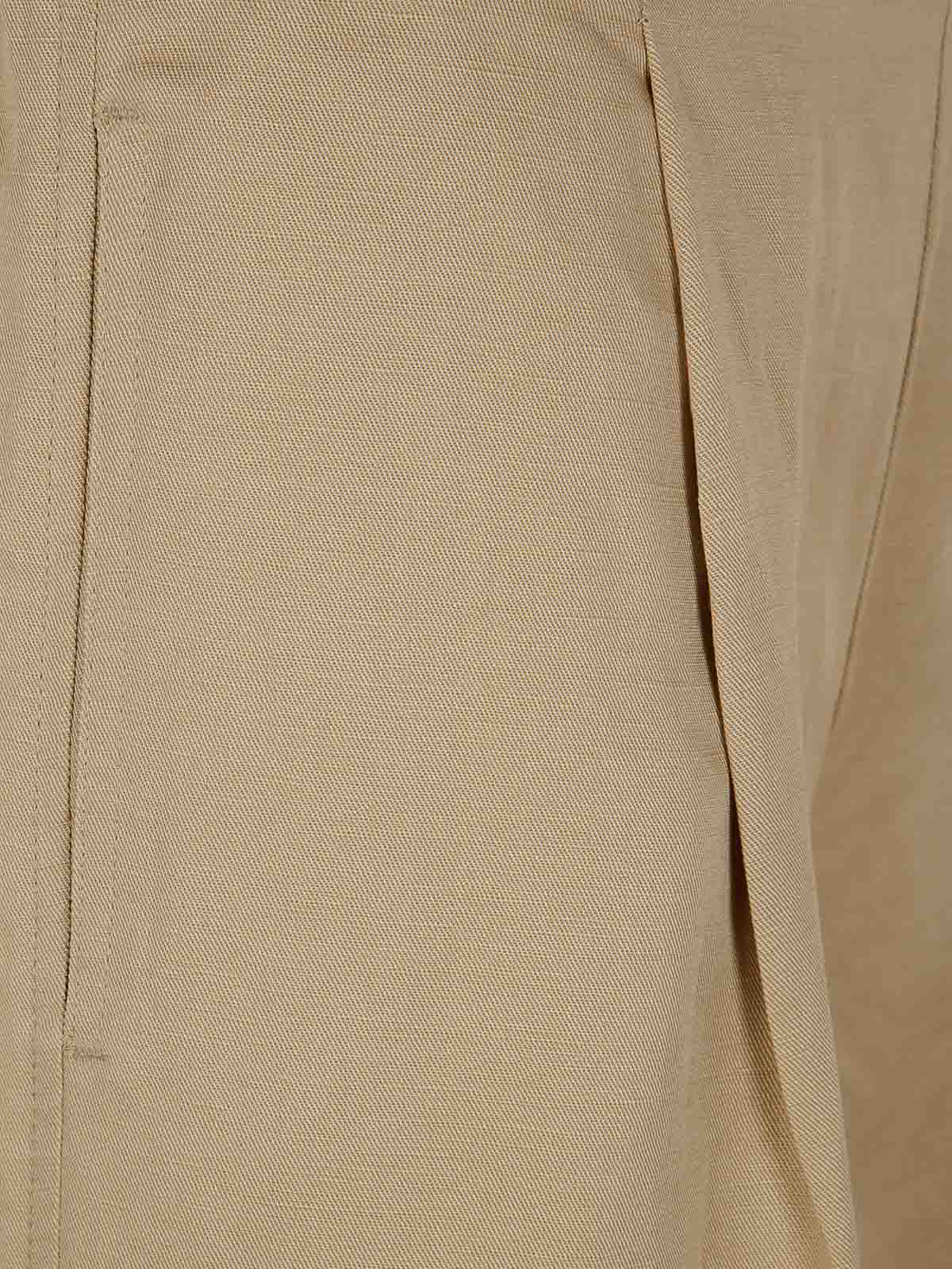 Shop Twinset Wide Leg Trousers In Brown