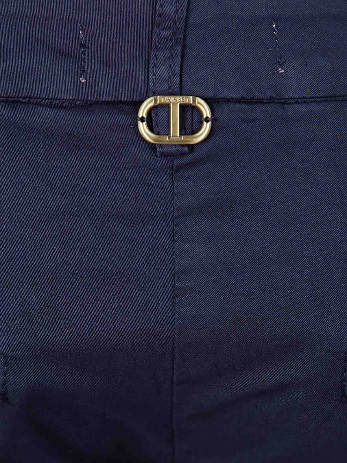 Twinset Twin-set Regular Trousers In Blue