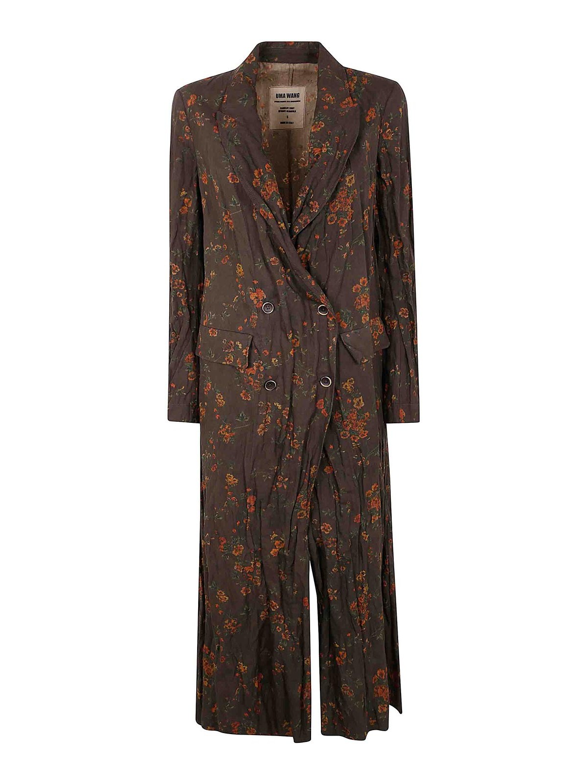 Uma Wang Double-breasted Coat In Brown