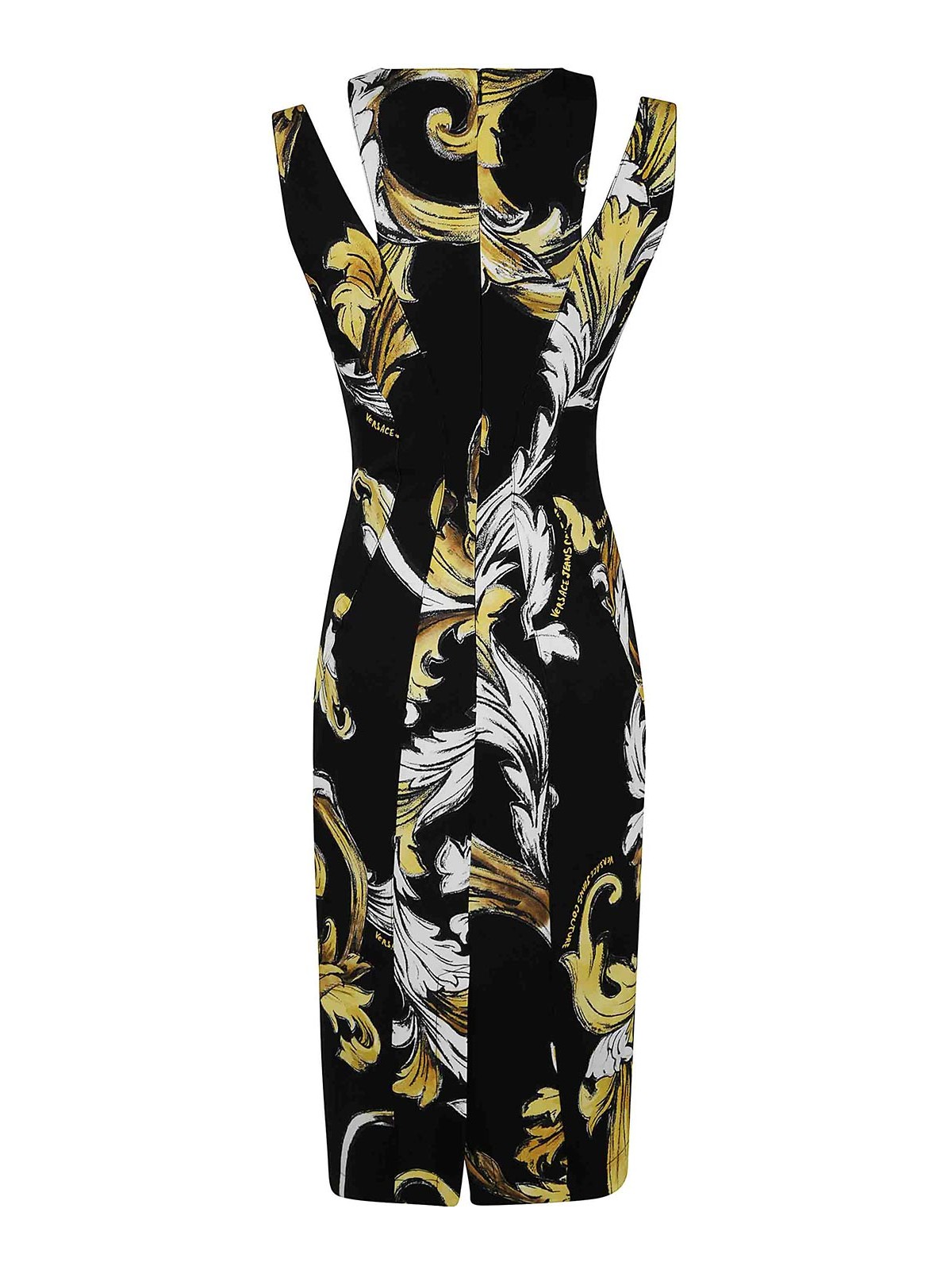 Versace Jeans Mini Dress Buckles Easy Barocco Out In Black