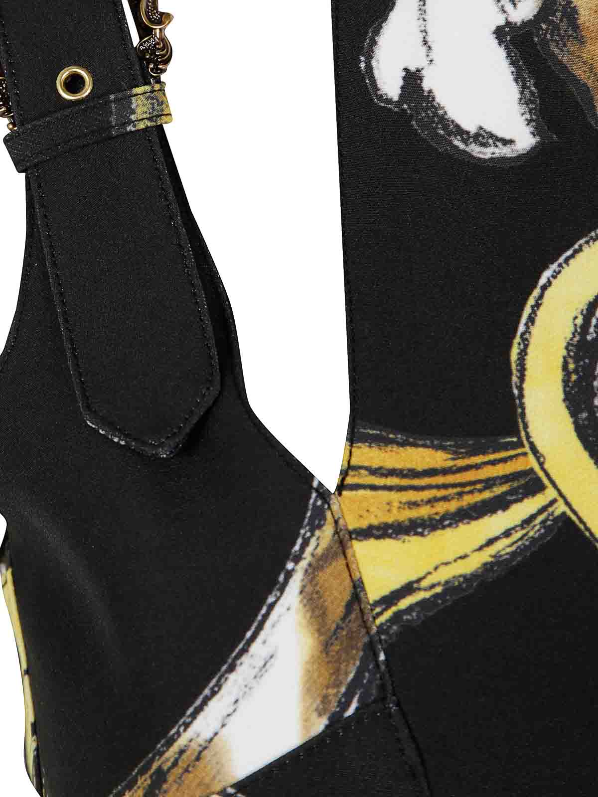 Versace Jeans Mini Dress Buckles Easy Barocco Out In Black
