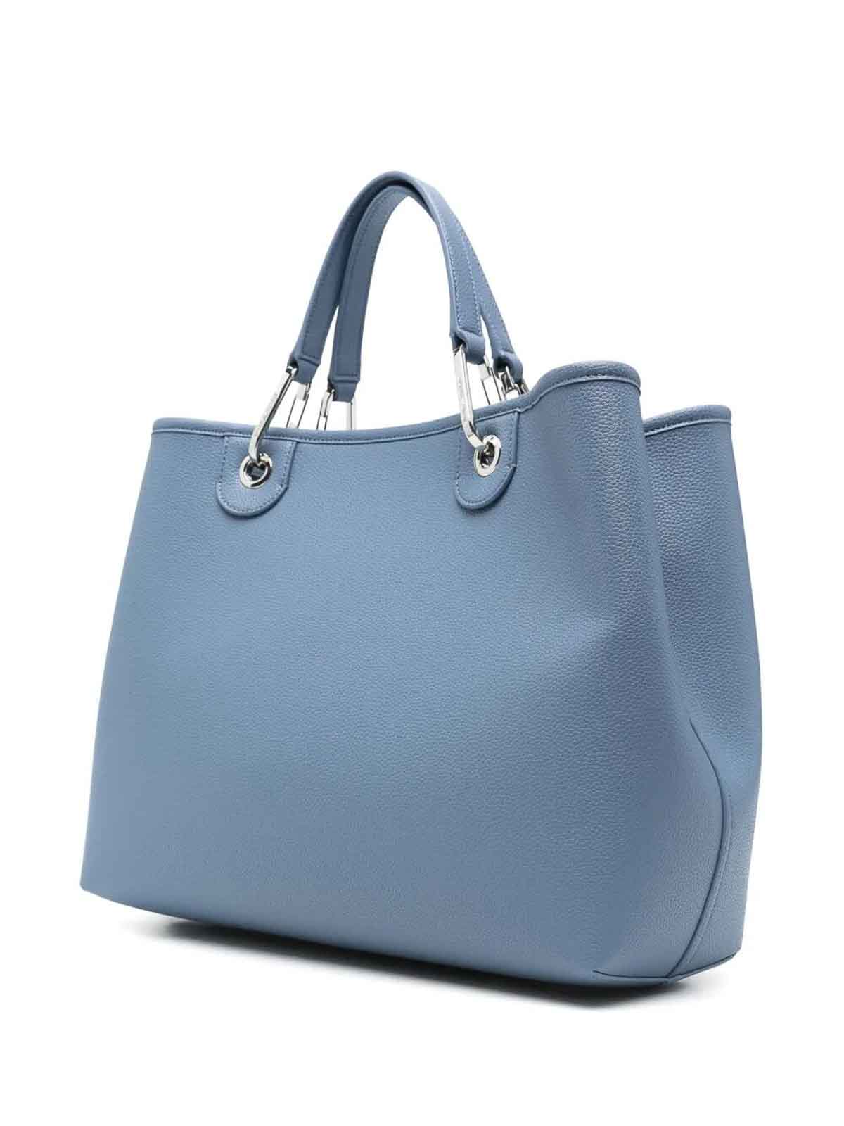 Emporio Armani Official Store Medium Myea Shopper Bag With Deer Print In Grey