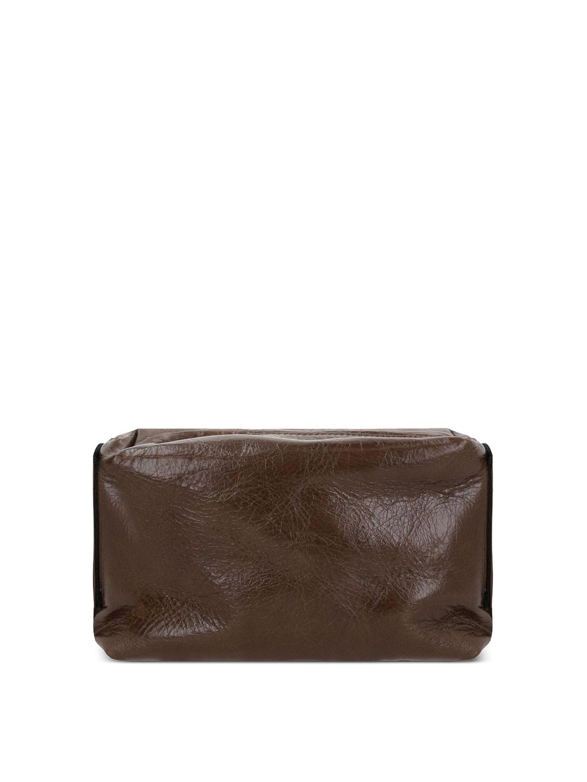 Uma Wang Logo-debossed Leather Shoulder Bag In Brown