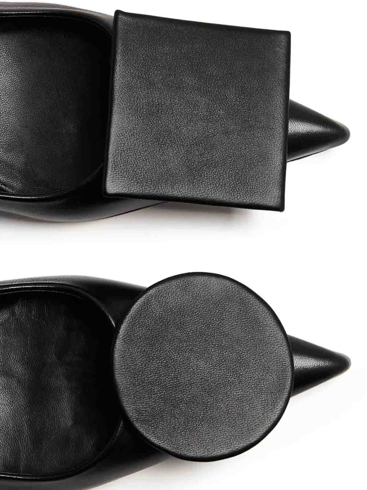 Jacquemus Pointed Toe Pumps With Geometric Embellishments In Black