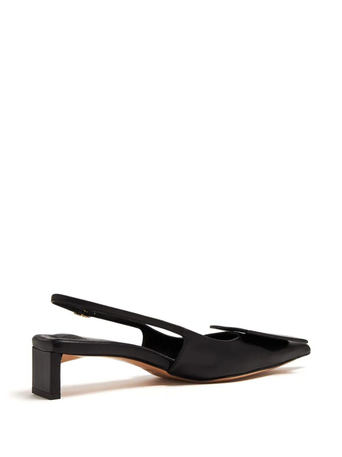 Jacquemus Pointed Toe Pumps With Geometric Embellishments In Black