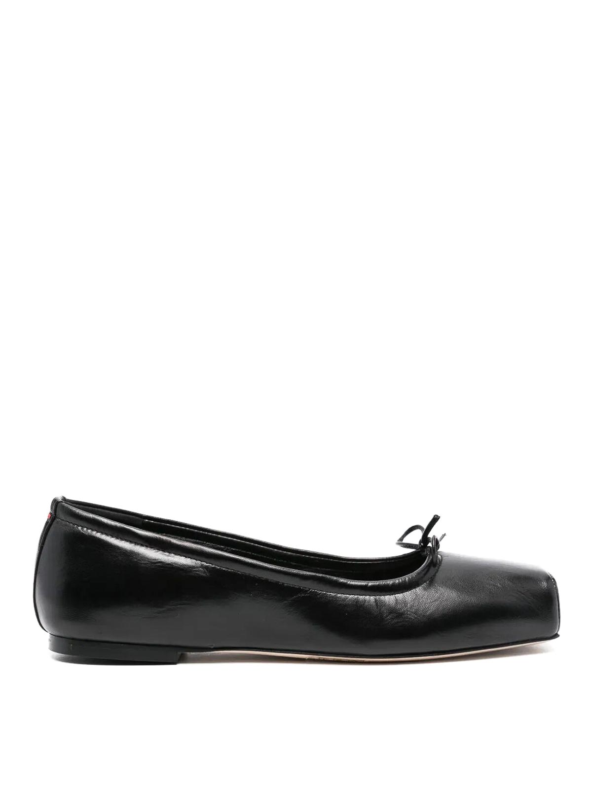 Aeyde Leather Black Flats In Black