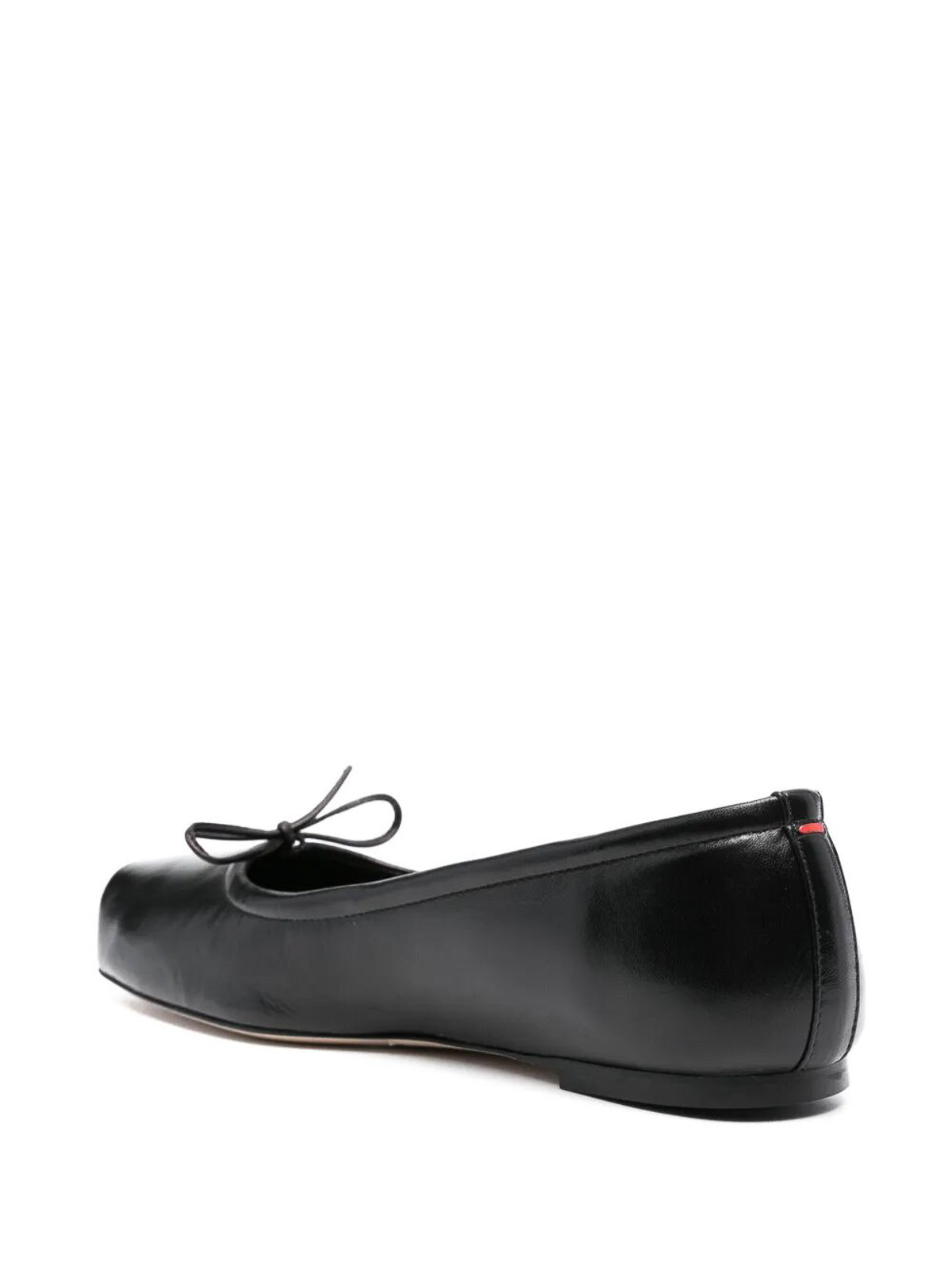 Aeyde Leather Black Flats In Black