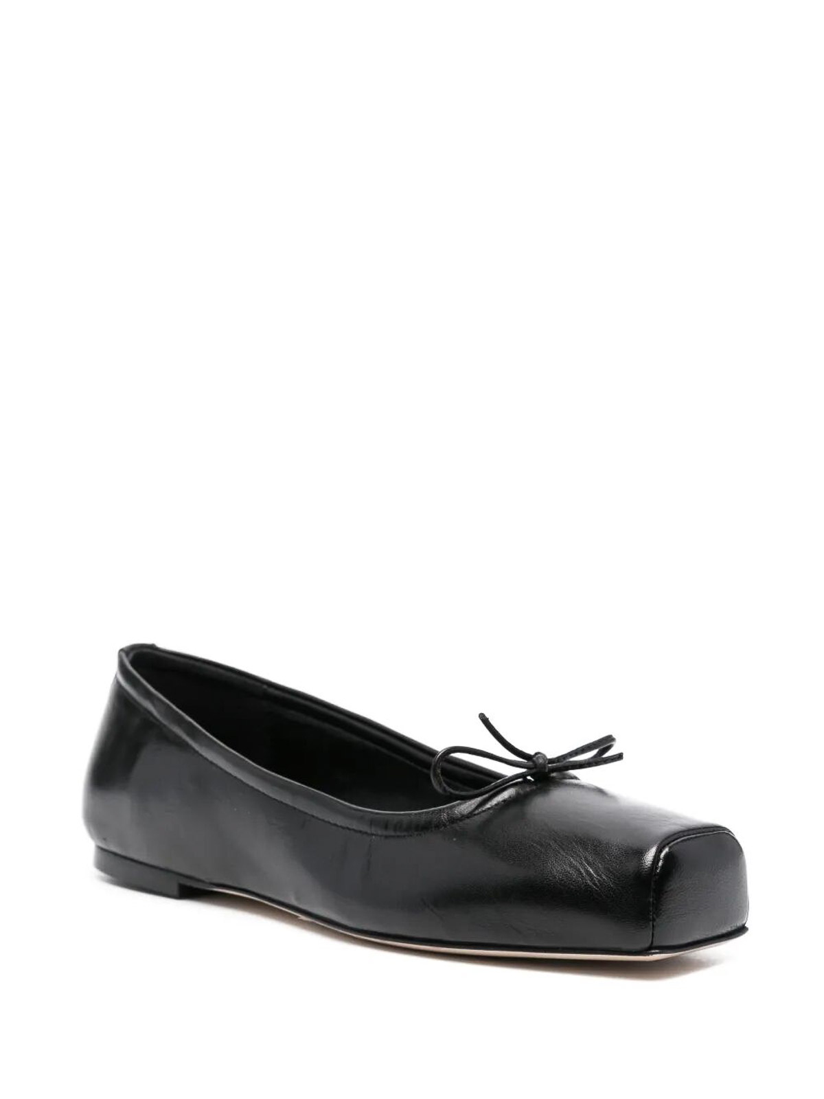 Aeyde Leather Black Flats In Black