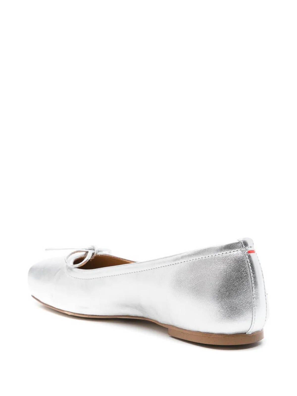Aeyde Gabriella Laminated Silver Flats In Silver