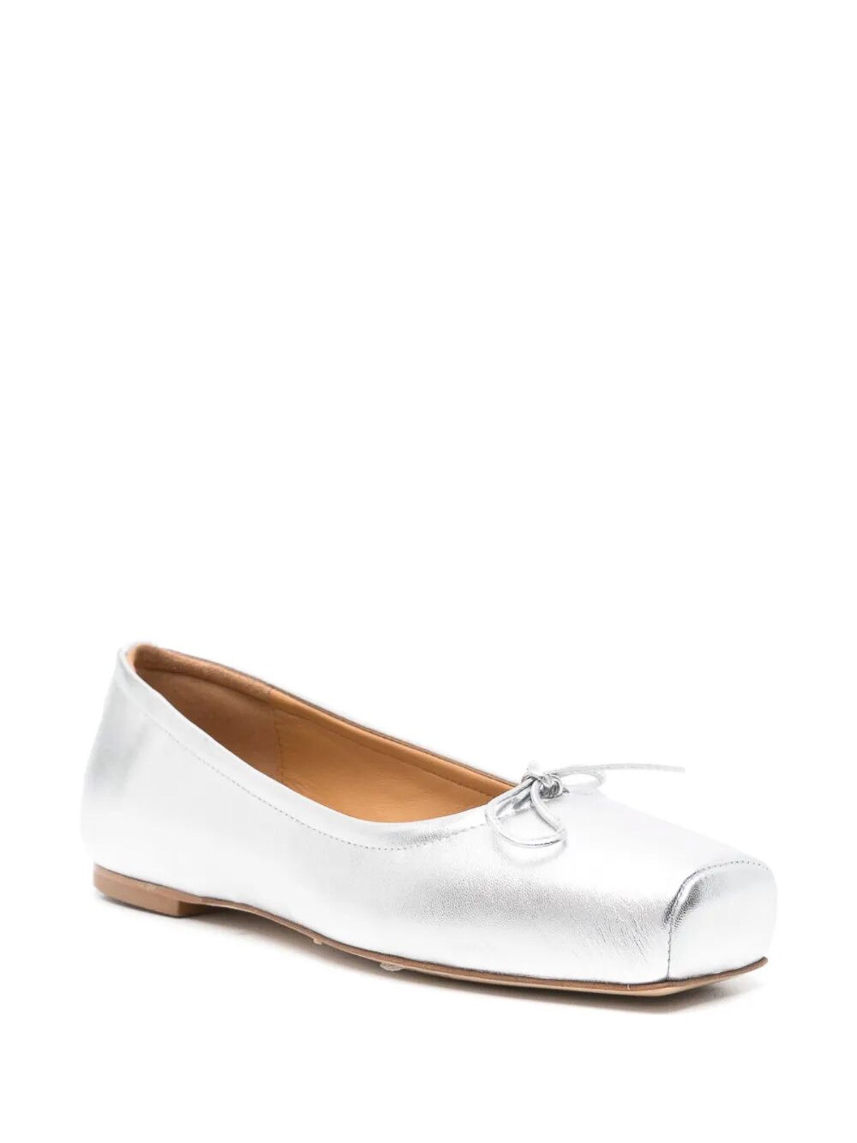 Aeyde Gabriella Laminated Silver Flats In Silver
