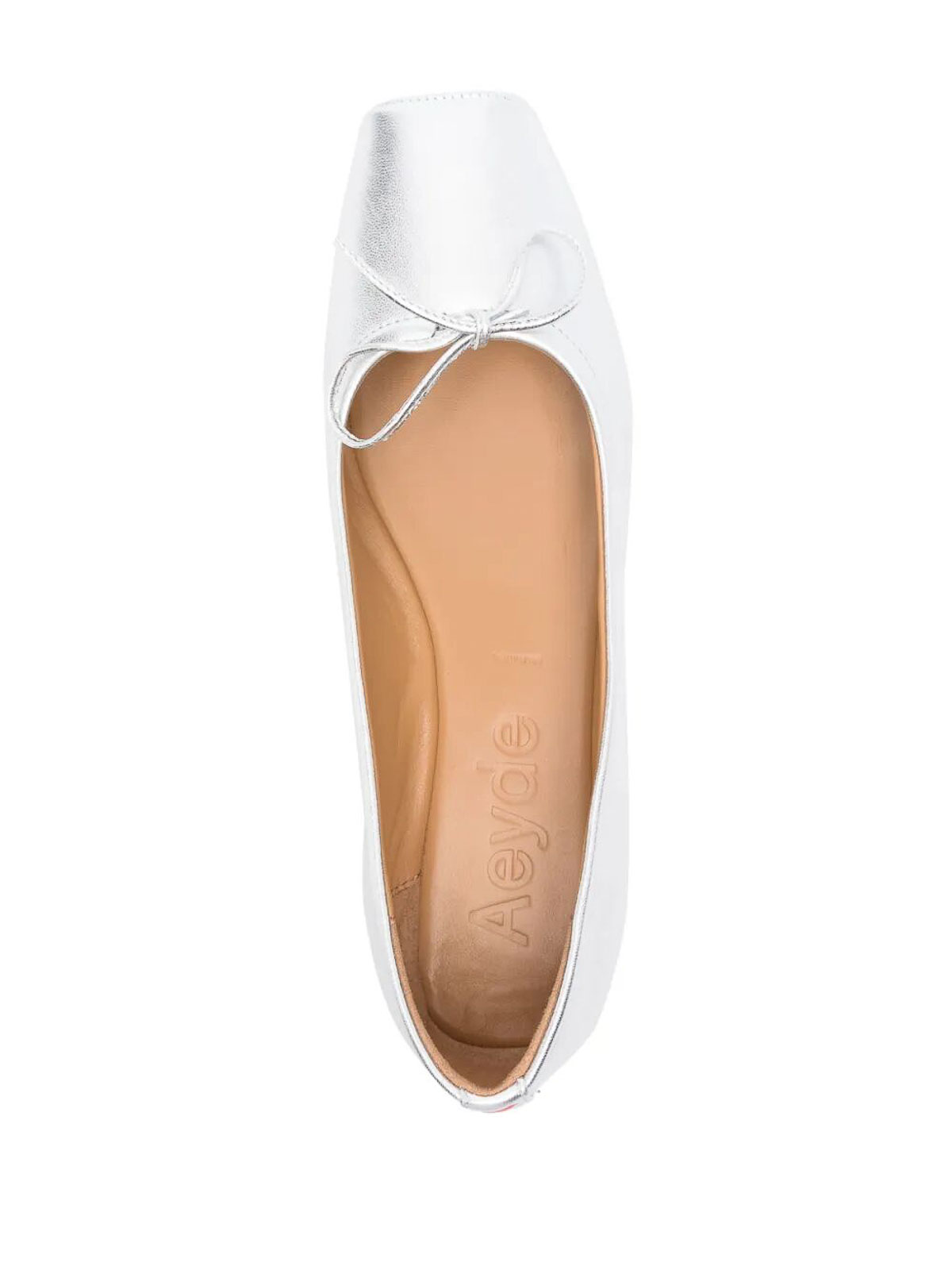Aeyde Gabriella Laminated Silver Flats In Silver