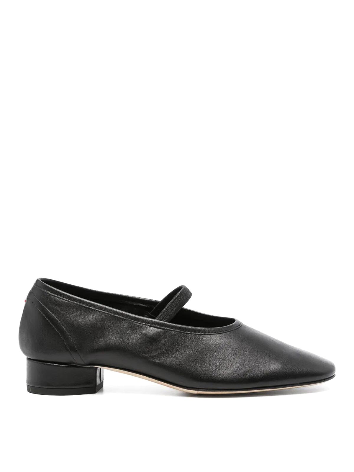 Aeyde Womens Pippa Block-heel Leather Ballet Flats Blac In Black
