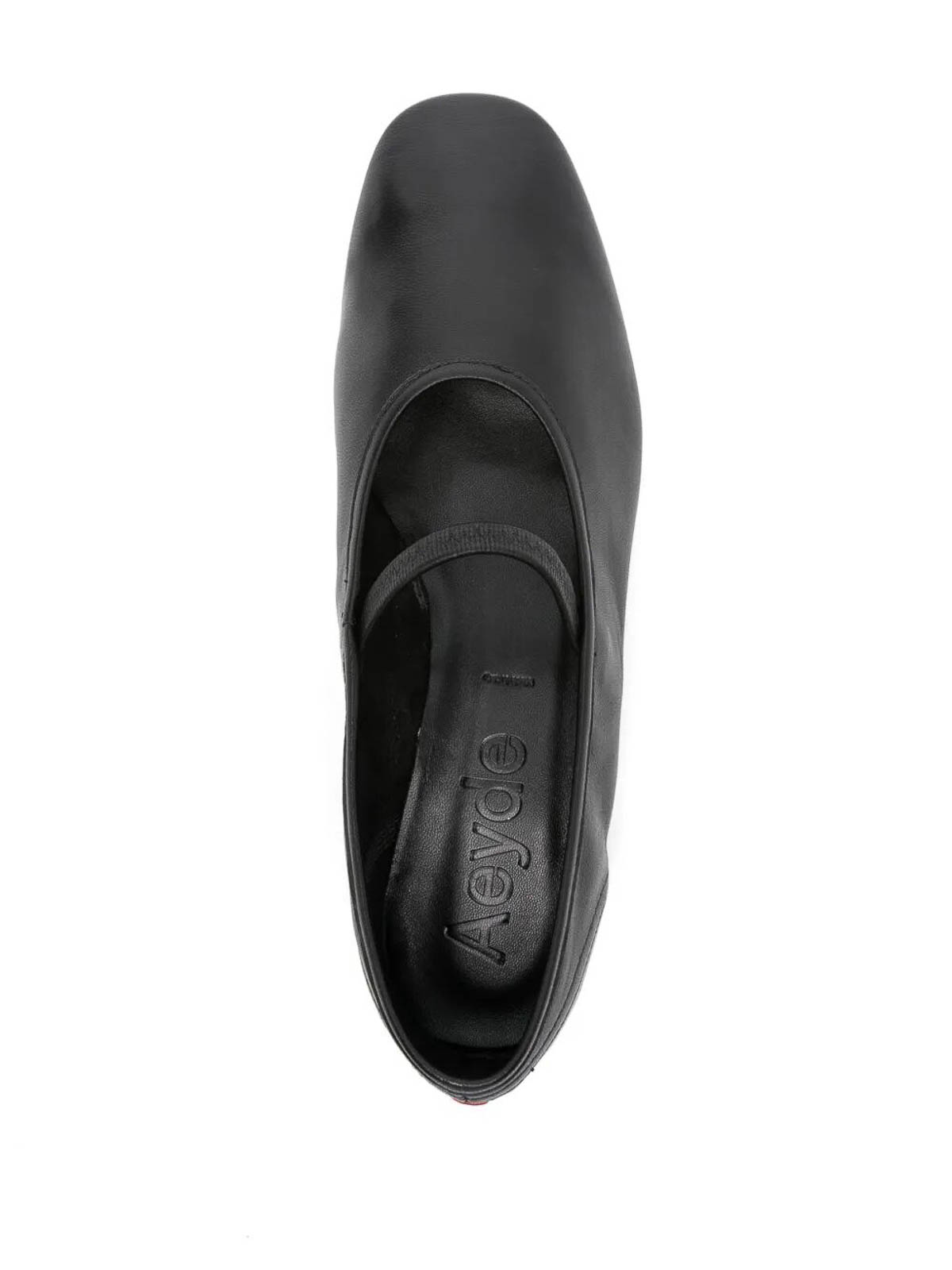 Aeyde Womens Pippa Block-heel Leather Ballet Flats Blac In Black