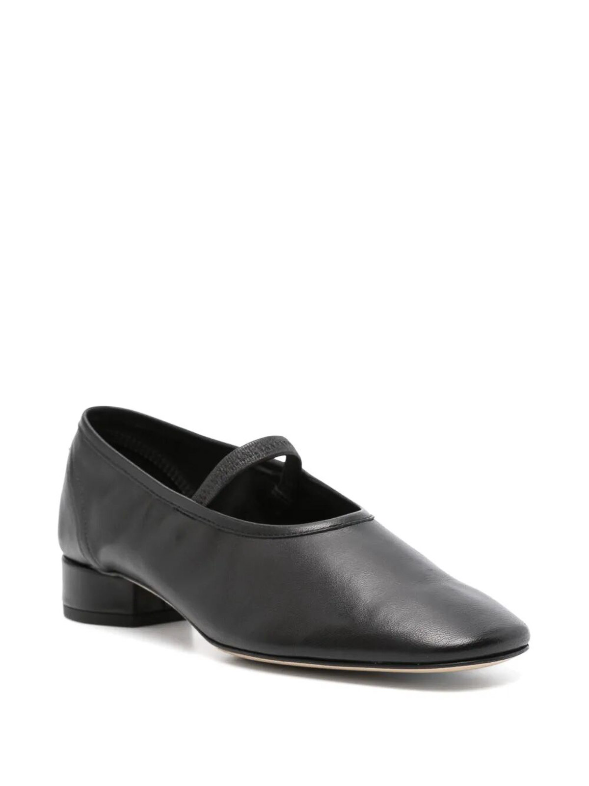 Aeyde Womens Pippa Block-heel Leather Ballet Flats Blac In Black