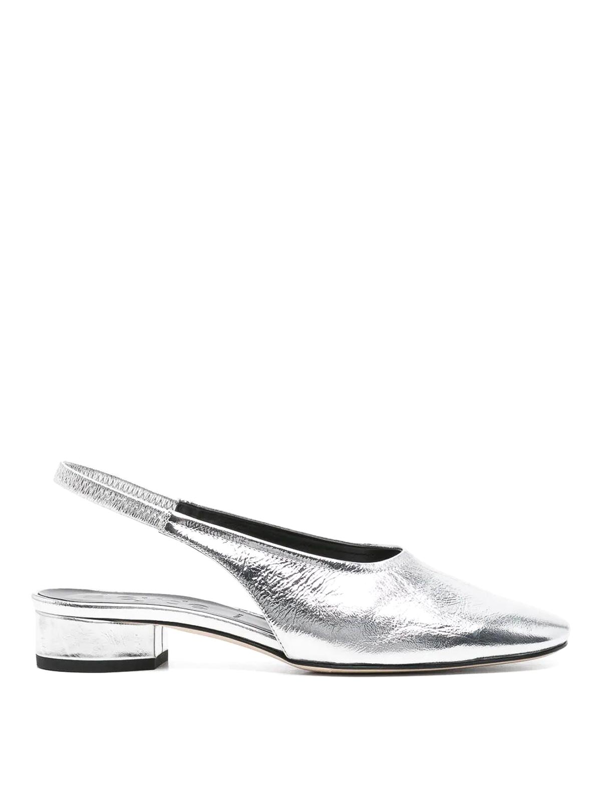 Aeyde Leather Silver Sandals In Silver