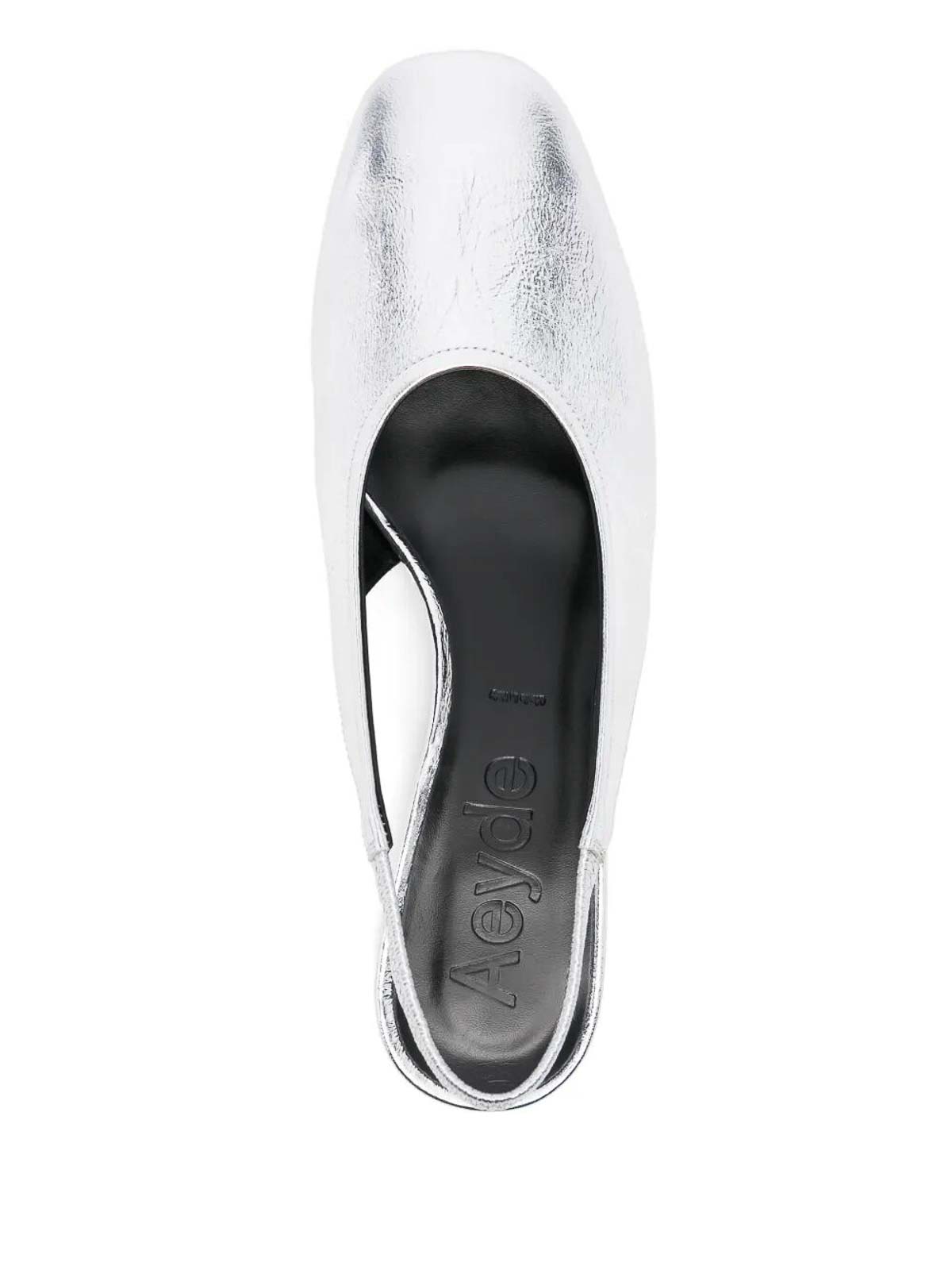 Aeyde Leather Silver Sandals In Silver