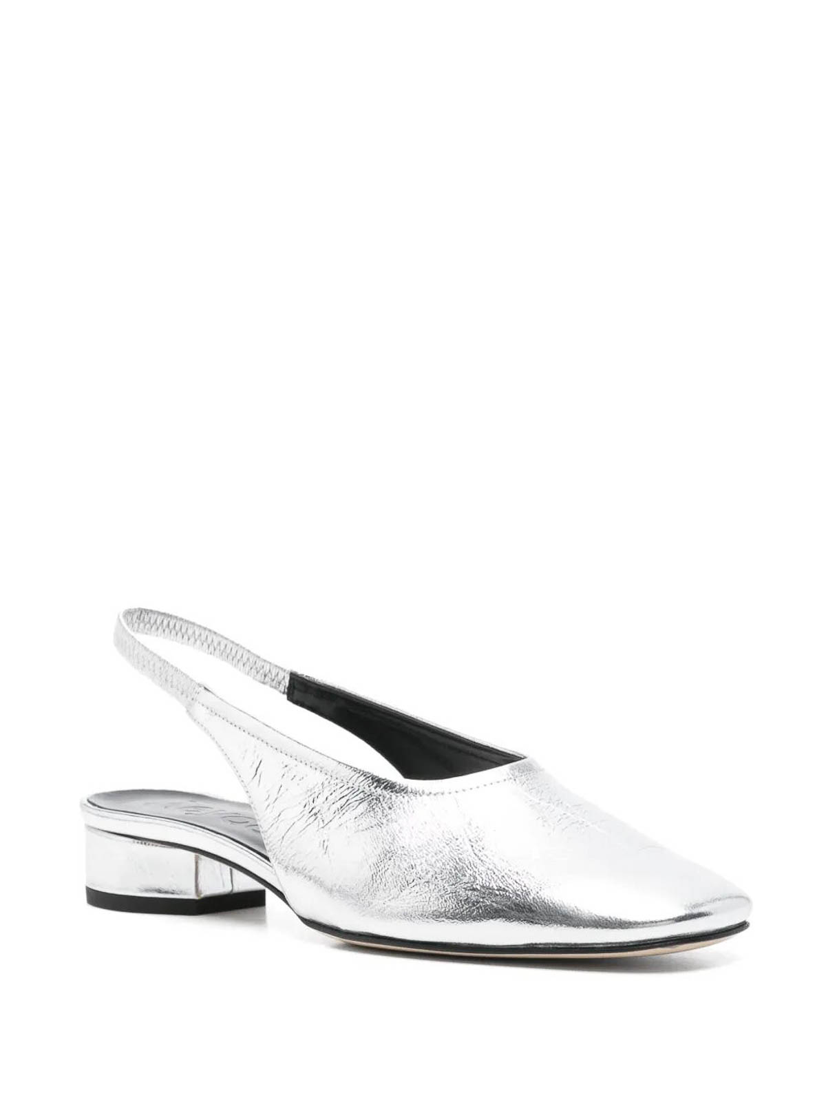 Aeyde Leather Silver Sandals In Silver